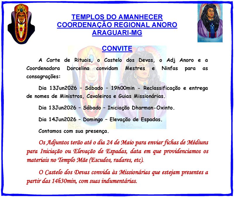 Convite - Consagrações 13 e 14Jun2026