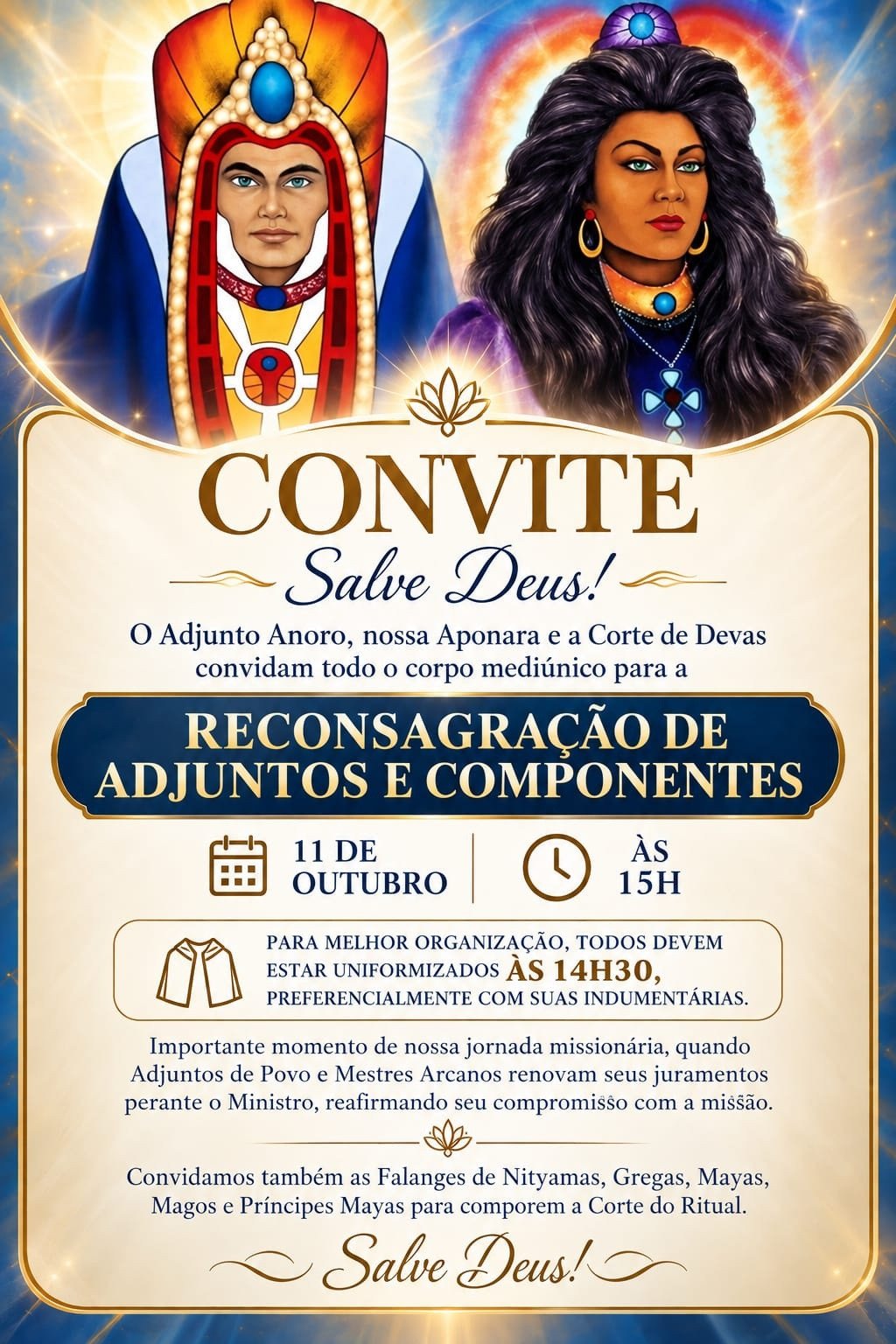Convite - Reconsagração de Adjuntos e Componentes - 2026