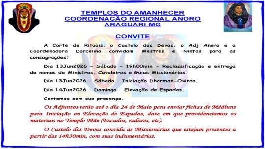 Convite - Consagrações 13 e 14Jun2026